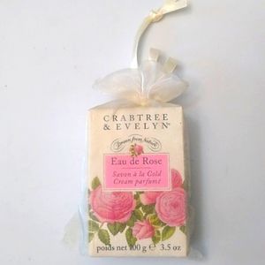 Crabtree & Evelyn Rosewater Soap with Cold Cream, 3.5 oz, NIB